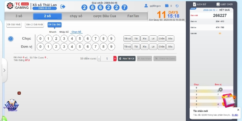 Cơ cấu giải thưởng của xổ số Xiêm